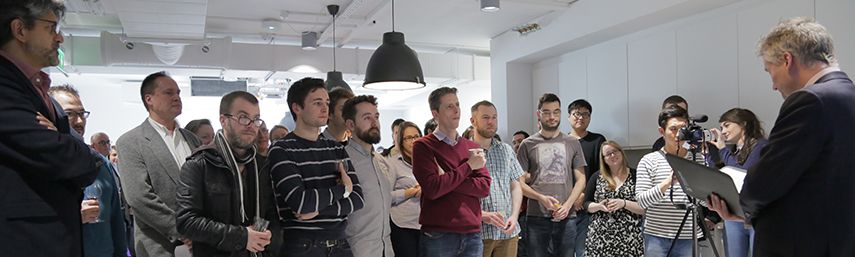 Provost, Patrick Prendergast opening the Trinity Centre for Creative Technologies & Media Engineering (CHIME) in February 2017