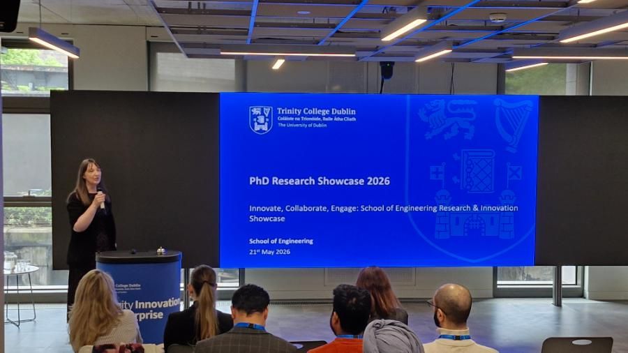 an image of Prof Sarah McCormack introducing the PhD Researcher Session