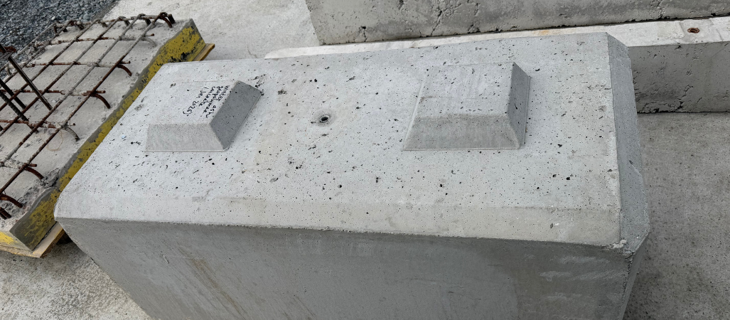 An image of Kelly Block made by FLI precast with biomass ash geopolymer developed by TCD