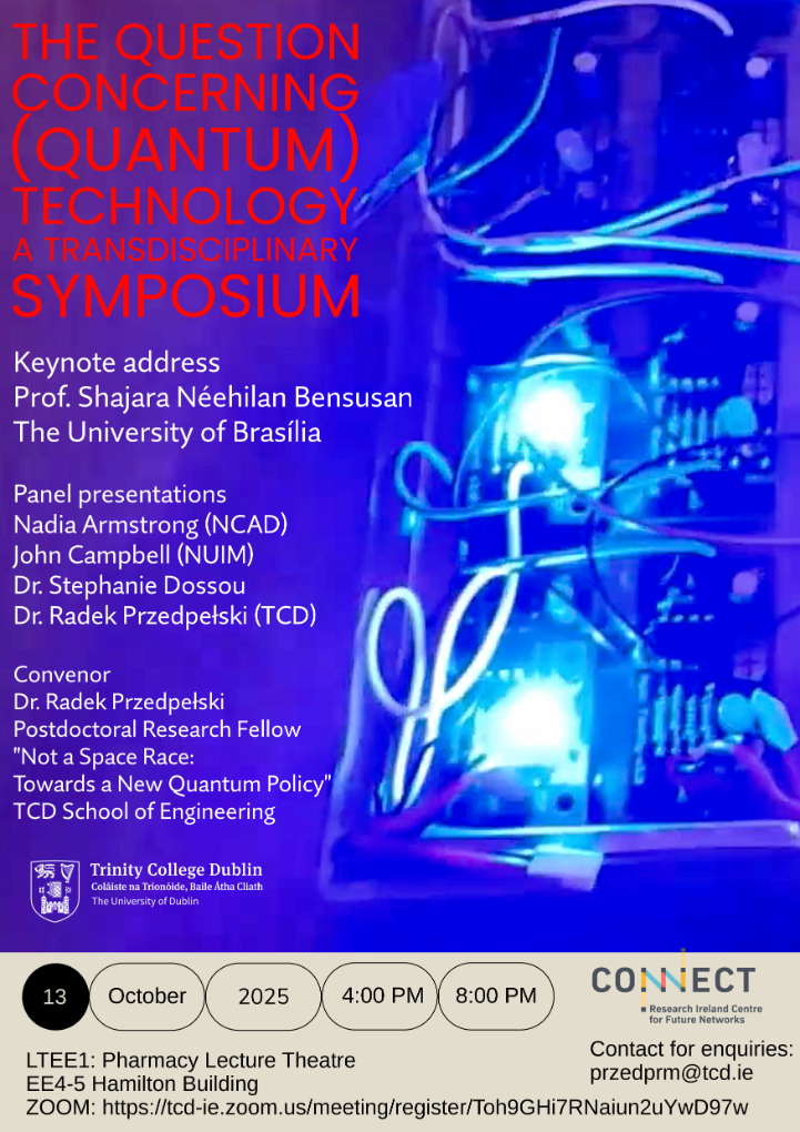 a poster of The Question Concerning (Quantum) Technology : A Transdisciplinary Symposium