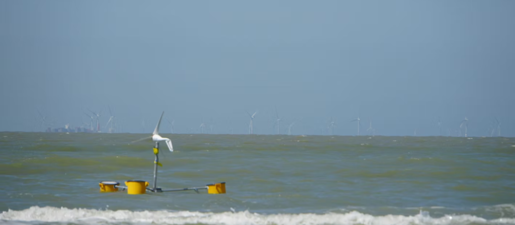 Image of the model designed and constructed by TF Wind, competing at 'The Floating Wind Challenge' in July 2025 in Zeebrugge, Belgium