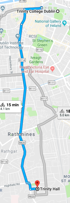 From College Green to Trinity Hall Route 2