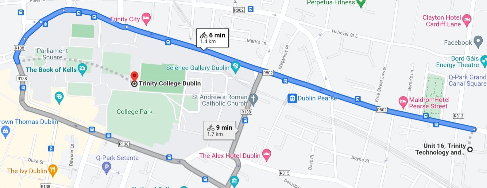 Pearse Street cycle route 1