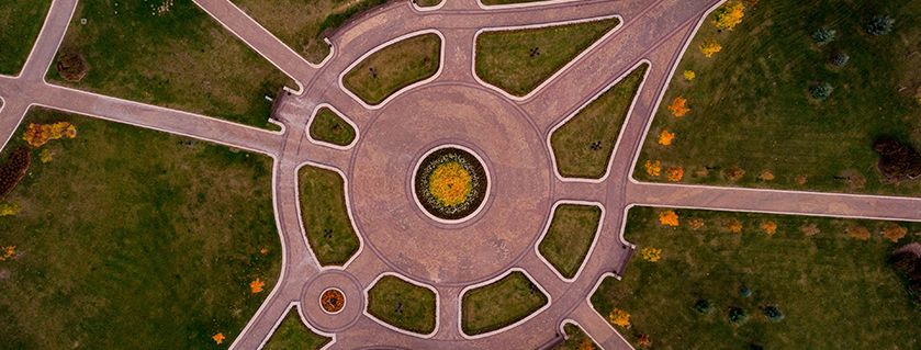 Aerial view of a park