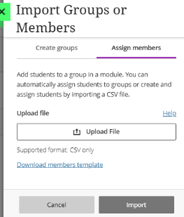 assign members option and import members template