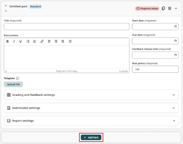 6-part assignment settings