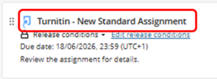 1 - Turnitin Assignment appearing in Module Content scrnshot