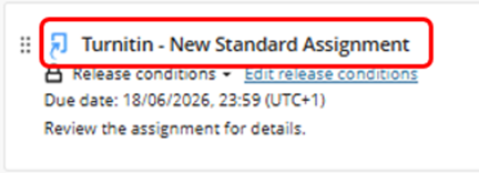1 - Turnitin Assignment appearing in Module Content scrnshot