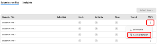 2 - Turnitin New Standard Assignment Grant Extension panel scrnshot