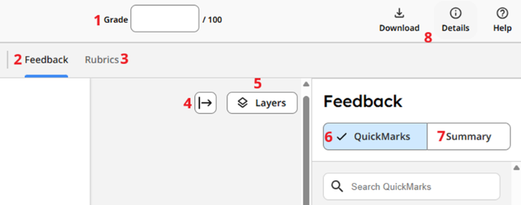 3 - Turnitin New Standard Assignment Grading & Feedback panel scrnshot