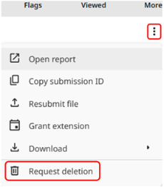5 - Turnitin New Standard Assignment Request deletion panel scrnshot