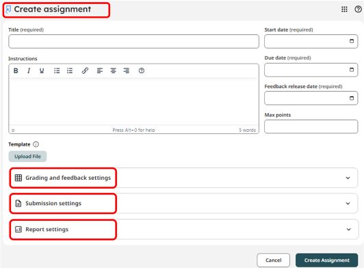 Create Assignment