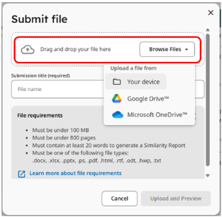5 - New Standard Assignment assignment browse files button scrnshot
