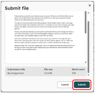 7 - New Standard Assignment assignment submit button scrnshot