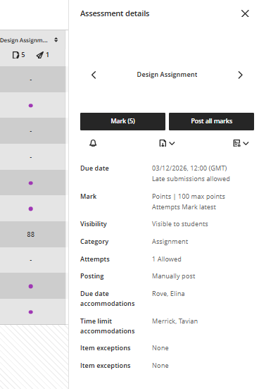 4 - column header_assessment details pane