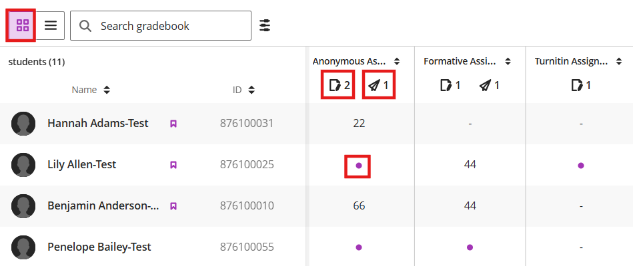 Gradebook Icons