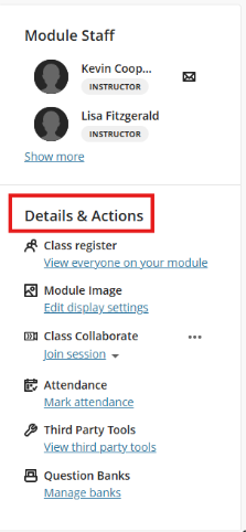 Actions and Details
