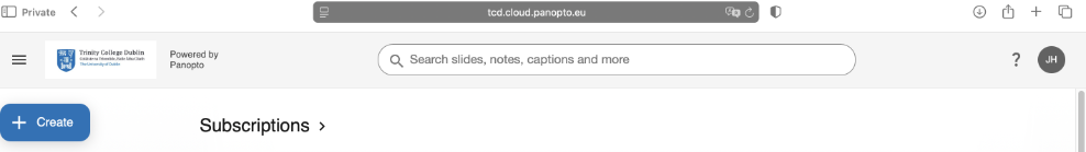 1- Panopto portal signed in scrshot