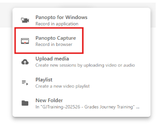 Panopto Capture Setup 1