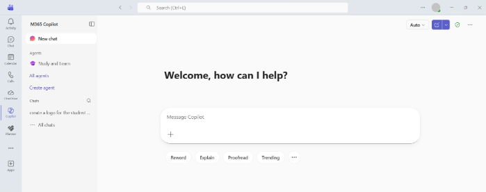 Microsoft Teams Copilot Interface