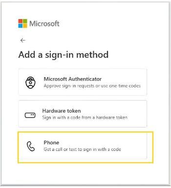 Phone sign in method