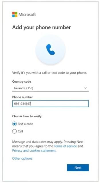 Add phone number example