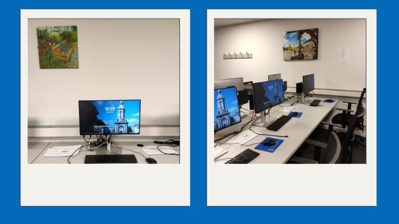 AAP2 Computer Room with original art two images