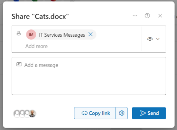 Looking up person to share a file with on SharePoint