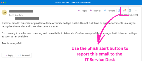 example of phishing email in circulation
