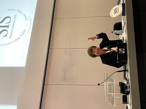 Keynote speaker, Professor Lina Bolzoni, speaking at the Society for Italian Studies Biennial Conference at Trinity College Dublin.
