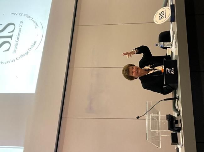 Keynote speaker, Professor Lina Bolzoni, speaking at the Society for Italian Studies Biennial Conference at Trinity College Dublin.