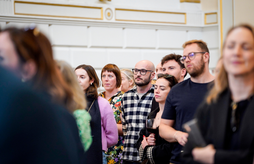 Attendees at the Languages Alumni Summer Social in the Exam Hall, Trinity College Dublin on 5 June 2026.