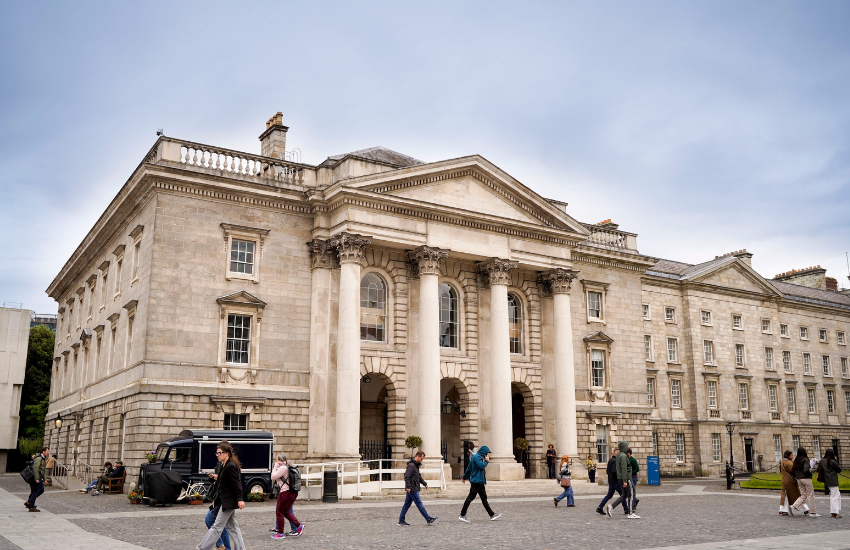 The façade of the Exam Hall, Trinity College Dublin.