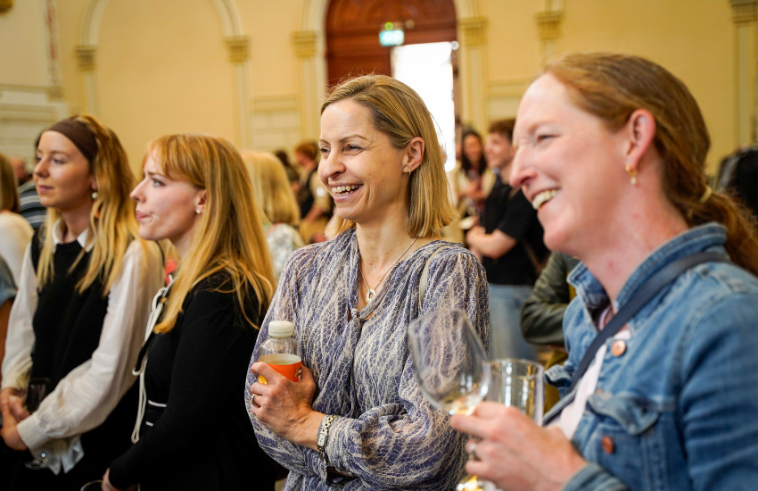 Attendees at the Languages Alumni Summer Social in the Exam Hall on 5 June 2026.