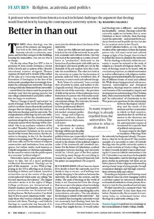 Prof. Massimo Faggioli's Latest Tablet Magazine Article Nov 2025