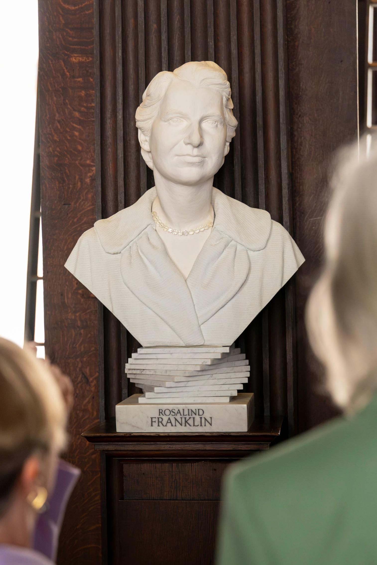 A bust of Rosalind Franklin in Trinity College Dublin's Old Library