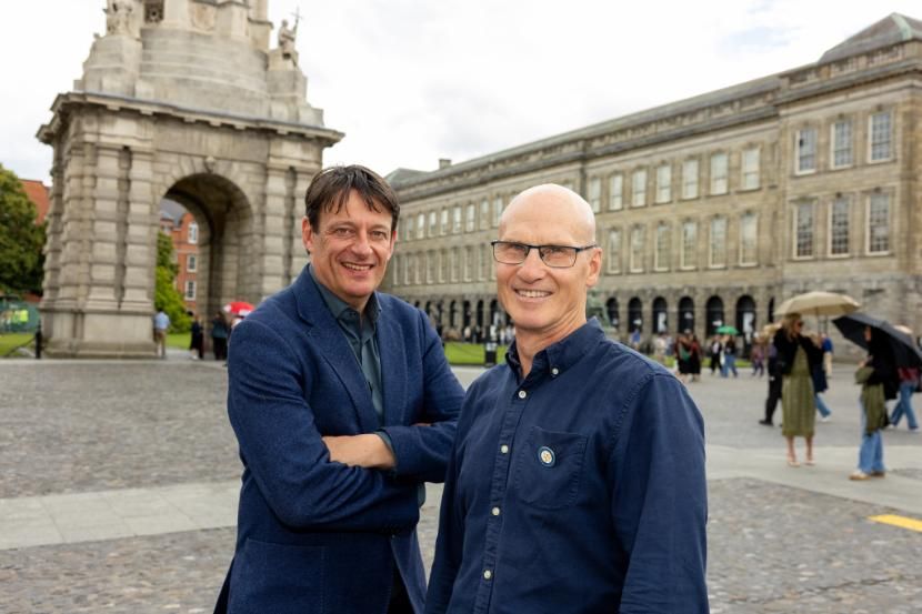 Picture of two people in Front Square Trinity