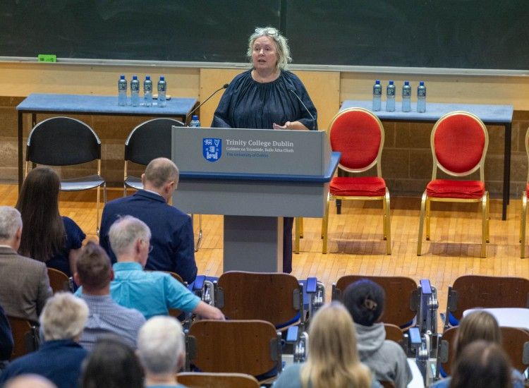 Woman at a podium
