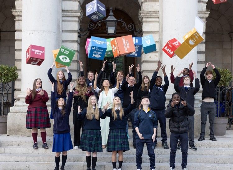 TY students pictured after present projects at TRinity