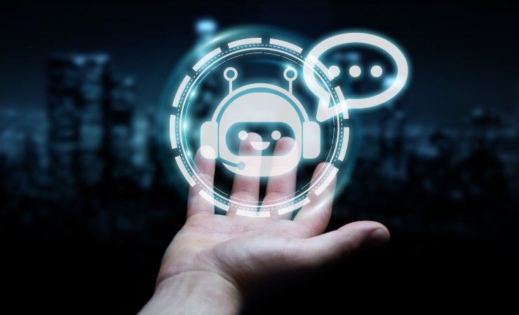 Chat GPT symbol and a human hand
