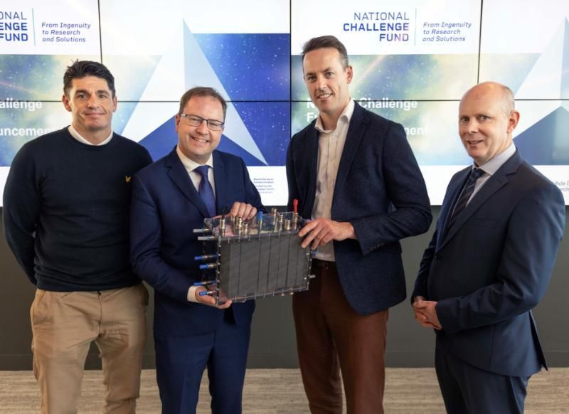 Dr Daniel Trimble with Minister James Lawless, Dr Seamus O'Shaughnessy and Dr Diarmuid O'Brien.
