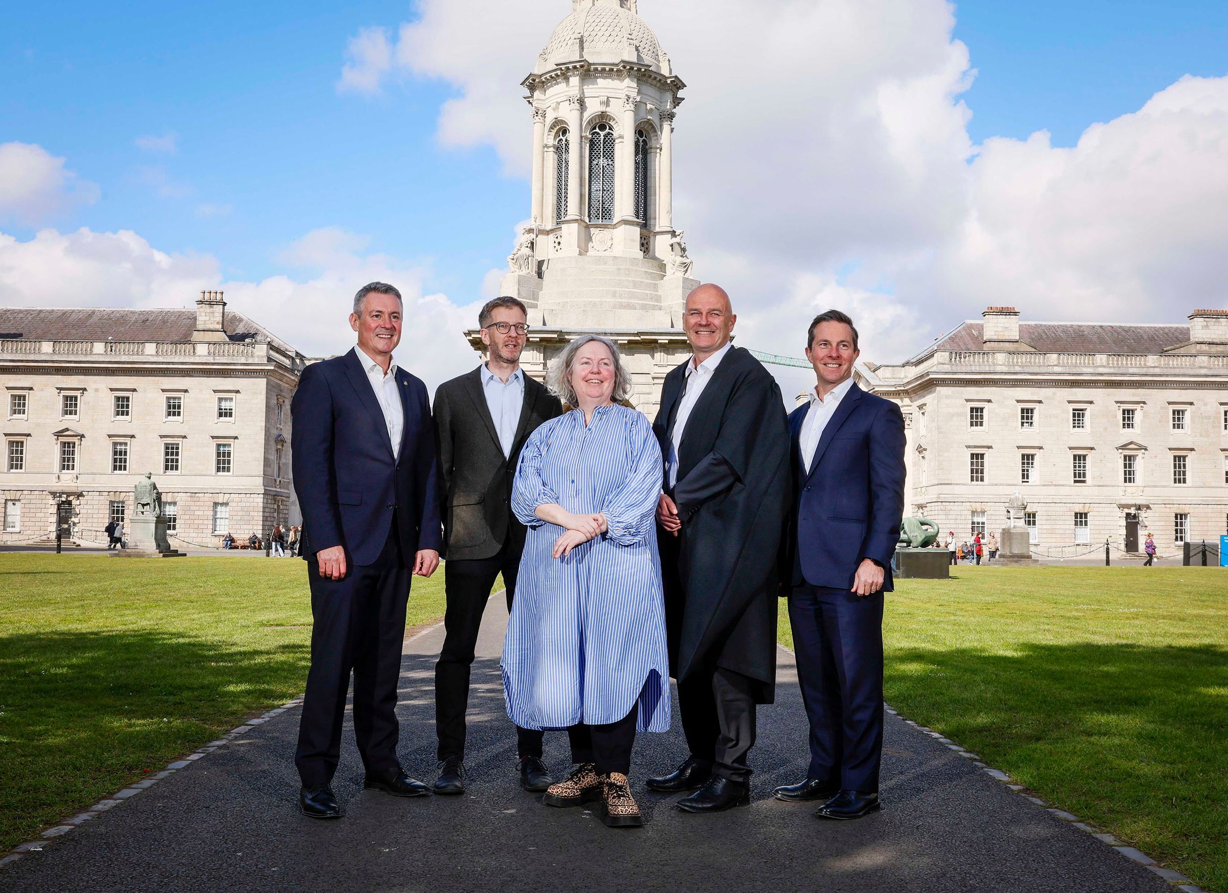 Frank O'Keeffe, EY Ireland Managing Partner, Prof. Oran Doyle, Head of Trinity Law School, Dr Linda Doyle, Provost of Trinity College Dublin, Prof. Laurent Muzellec, Dean of Trinity Business School, Colin Ryan, EY Ireland Financial Services country leader.