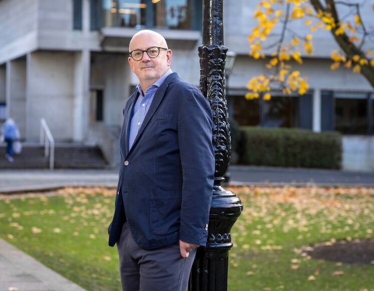 Senior Dean outside Library