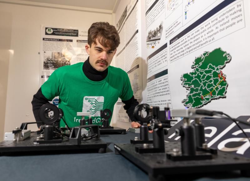 Enzo Moser, Quantum Specialist, TCD on board the IrelandQCI Quantum & Answers Trailer at Dublin City Council.