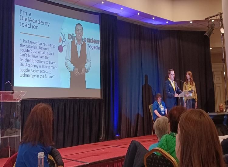 Digi-ID PLUS Citizen Advisory Panel member James Delaney and Principal Investigator Dr Esther Murphy presenting at Brothers of Charity National Advocacy Conference