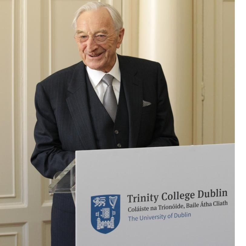 Elderly man at podium