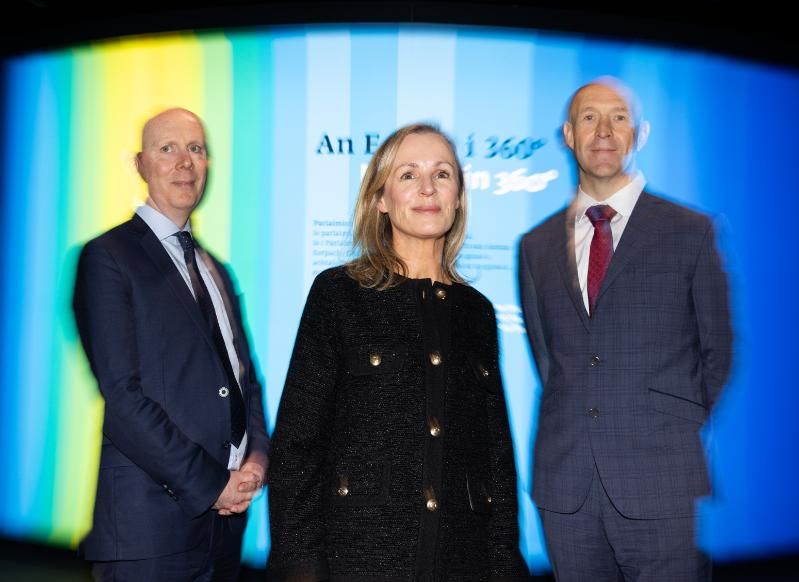 CEO of Research Ireland, Dr Diarmuid O’Brien, with Dr Bronagh Hayden, Life Sciences Medical Director, and Professor John D. Kelleher, Director of ADAPT and Chair of Artificial Intelligence at Trinity.
