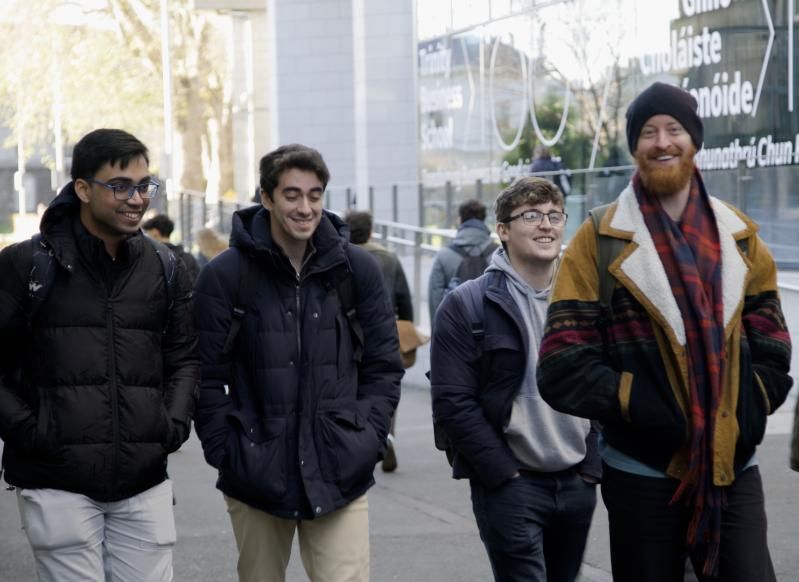 Students and researchers walk through Trinity's campus. Photo: Matthew Boyd, Mahoo.ie.