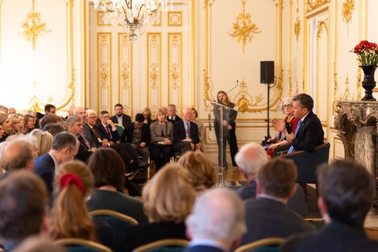 Tom Fletchers speaks to audience at Henry Grattan Lecture 2026