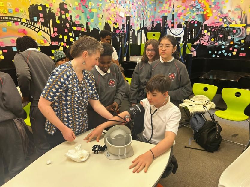 Children learn about midwifery